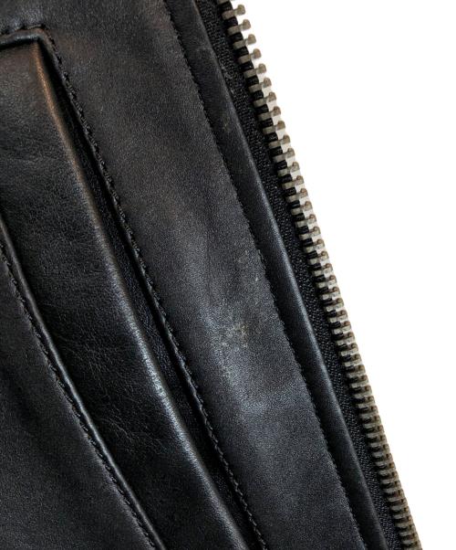 COACH（コーチ）COACH (コーチ) レザー フライト ジャケット・シアリング カラー ブラック サイズ:Mの古着・服飾アイテム