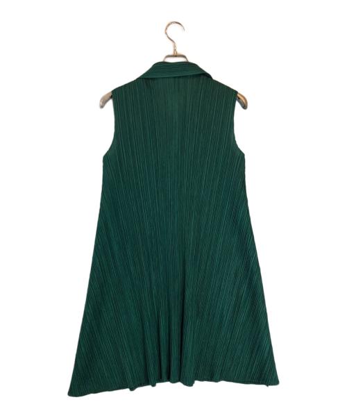 PLEATS PLEASE（プリーツプリーズ）PLEATS PLEASE (プリーツプリーズ) ノースリーブプリーツワンピース グリーン サイズ:3の古着・服飾アイテム