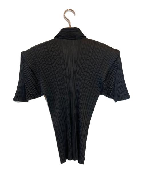 PLEATS PLEASE（プリーツプリーズ）PLEATS PLEASE (プリーツプリーズ) 半袖プリーツシャツ ブラック サイズ:3の古着・服飾アイテム