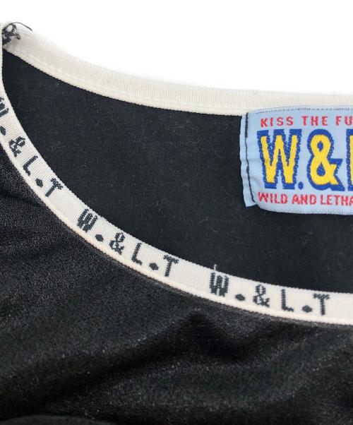 W.&L.T（ウォルト）W.&L.T (ウォルト) ロゴプリントシアーカットソー ブラック サイズ:不明の古着・服飾アイテム