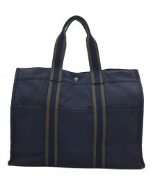 HERMES（エルメス）の古着「キャンバストートバッグ」｜ネイビー