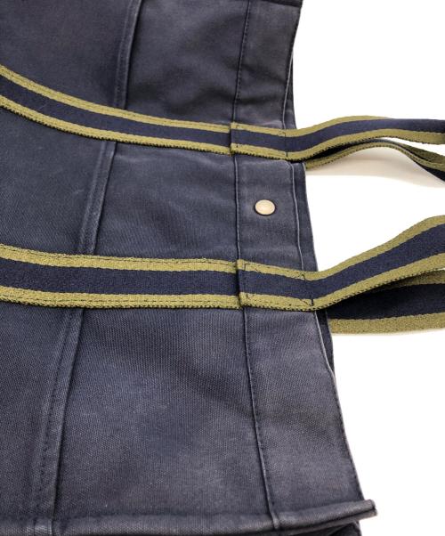 HERMES（エルメス）HERMES (エルメス) キャンバストートバッグ ネイビーの古着・服飾アイテム