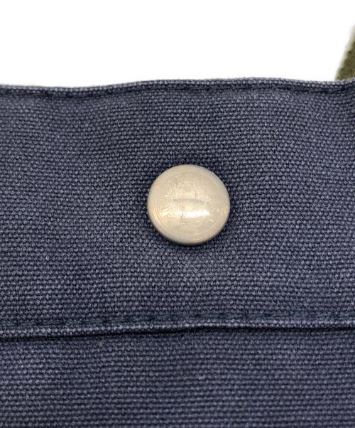 HERMES（エルメス）HERMES (エルメス) キャンバストートバッグ ネイビーの古着・服飾アイテム