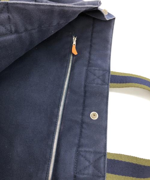 HERMES（エルメス）HERMES (エルメス) キャンバストートバッグ ネイビーの古着・服飾アイテム