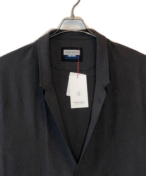 MAISON SPECIAL（メゾンスペシャル）MAISON SPECIAL (メゾンスペシャル) Linen Mix Slab Standout Lapel Prime-Over Cropped-sleeve Shirt Jacket グレー サイズ:1 未使用品の古着・服飾アイテム
