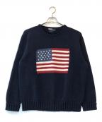 POLO RALPH LAURENポロ・ラルフローレン）の古着「USA星条旗 コットンセーター」｜ネイビー