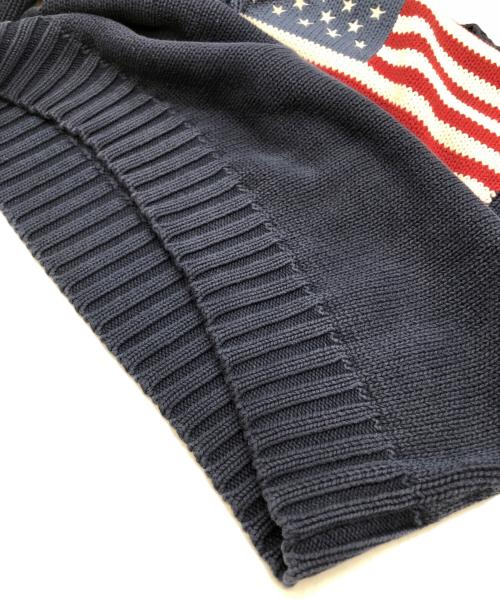 POLO RALPH LAUREN（ポロ・ラルフローレン）POLO RALPH LAUREN (ポロ・ラルフローレン) USA星条旗 コットンセーター ネイビー サイズ:Lの古着・服飾アイテム