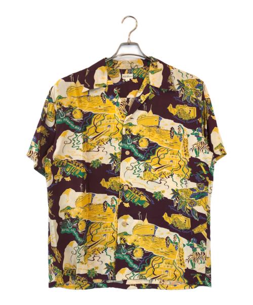 Sun Surf（サンサーフ）Sun Surf (サンサーフ) マトソン航路柄のハワイアンシャツ パープル サイズ:Lの古着・服飾アイテム