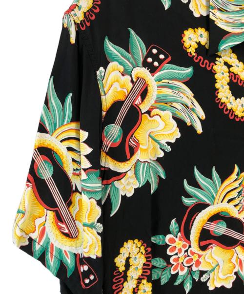 Sun Surf（サンサーフ）Sun Surf (サンサーフ) ”MACINTOSH UKULELE” HAWAIIAN SHIRT ブラック サイズ:XLの古着・服飾アイテム