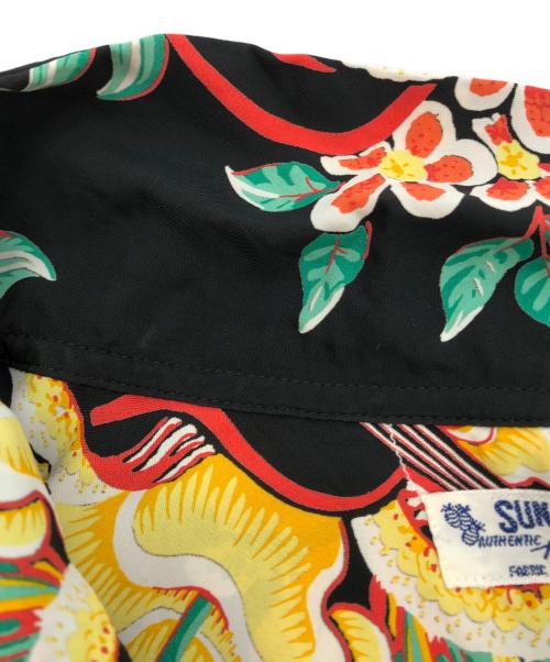 Sun Surf（サンサーフ）Sun Surf (サンサーフ) ”MACINTOSH UKULELE” HAWAIIAN SHIRT ブラック サイズ:XLの古着・服飾アイテム