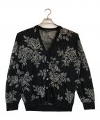 LAD MUSICIANラッドミュージシャン）の古着「HAND-DRAWN FLOWER CARDIGAN」｜ブラック