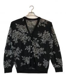 LAD MUSICIAN（ラッドミュージシャン）の古着「HAND-DRAWN FLOWER CARDIGAN」｜ブラック