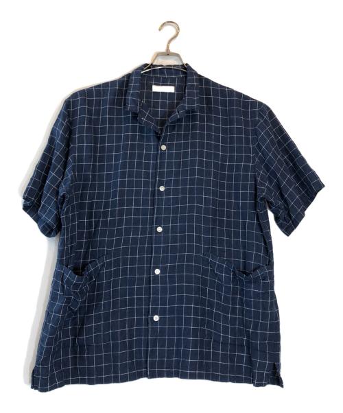 confect（コンフェクト）CONFECT (コンフェクト) リネンチェックシャツ ブルー サイズ:3の古着・服飾アイテム