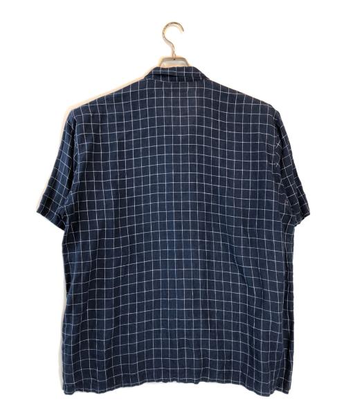 confect（コンフェクト）CONFECT (コンフェクト) リネンチェックシャツ ブルー サイズ:3の古着・服飾アイテム