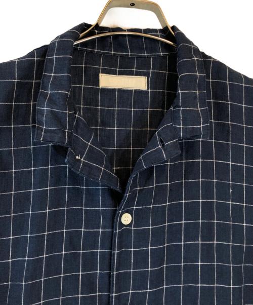 confect（コンフェクト）CONFECT (コンフェクト) リネンチェックシャツ ブルー サイズ:3の古着・服飾アイテム