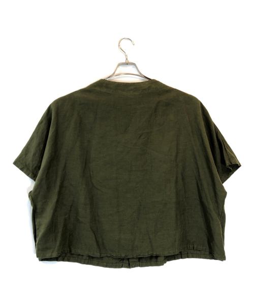 nest Robe（ネストローブ）nest Robe (ネストローブ) リネン ボトルネックドルマンブラウス カーキ サイズ:Fの古着・服飾アイテム