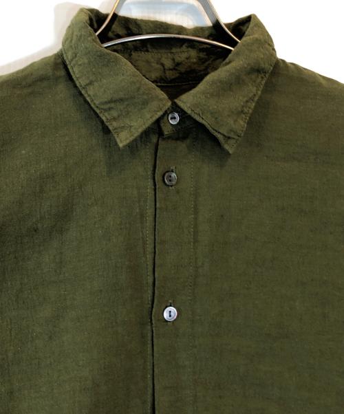 nest Robe（ネストローブ）nest Robe (ネストローブ) 近江晒 サイドギャザー ワンピース カーキ サイズ:Fの古着・服飾アイテム