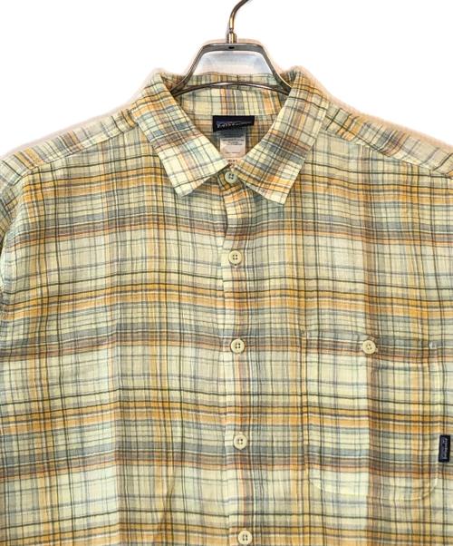 Patagonia（パタゴニア）Patagonia (パタゴニア) 半袖シアサッカーシャツ イエロー サイズ:Mの古着・服飾アイテム