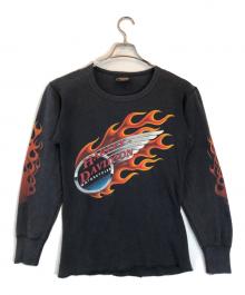 HARLEY-DAVIDSON（ハーレーダビッドソン）の古着「フレイムカットソー」｜ブラック