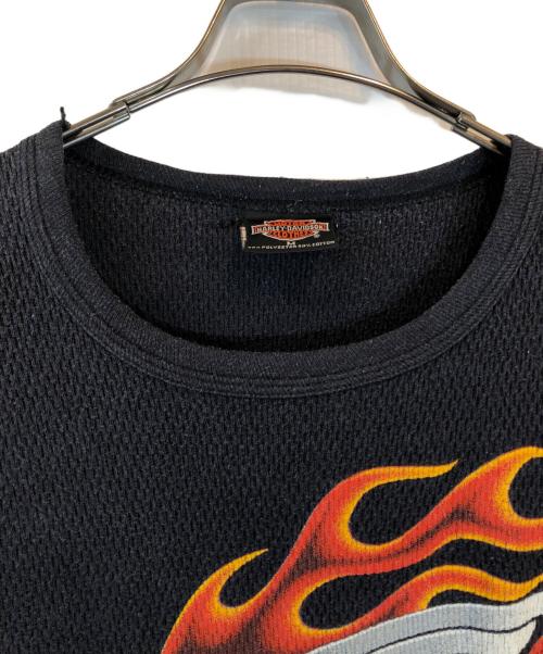 HARLEY-DAVIDSON（ハーレーダビッドソン）HARLEY-DAVIDSON (ハーレーダビッドソン) フレイムカットソー ブラック サイズ:Mの古着・服飾アイテム