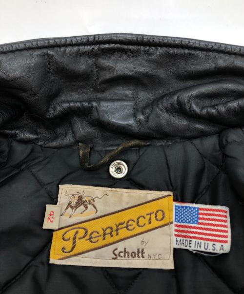 Schott（ショット）Schott (ショット) 618レザーライダースジャケット ブラック サイズ:42の古着・服飾アイテム