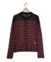 Jean Paul GAULTIER FEMME (ジャンポールゴルチエ フェム) ボーダーシアーカーディガン ブラック×レッド サイズ:40：20000円