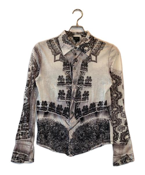 Jean Paul Gaultier homme（ジャンポールゴルチェオム）Jean Paul GAULTIER HOMME (ジャンポールゴルチェオム) 総柄シャツ ホワイト サイズ:48の古着・服飾アイテム