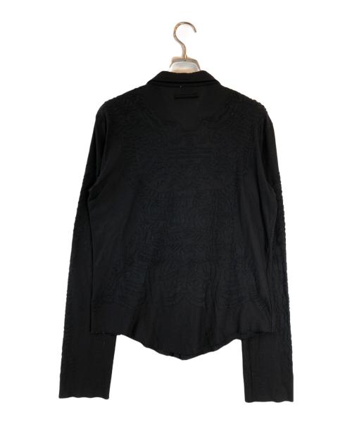 Jean Paul Gaultier homme（ジャンポールゴルチェオム）Jean Paul Gaultier homme (ジャンポールゴルチェオム) デザインシャツ ブラック サイズ:48の古着・服飾アイテム