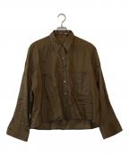 Plageプラージュ）の古着「RAMIE LYOCELL CROPPED シャツ 2」｜ブラウン