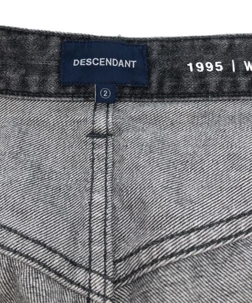 DESCENDANT（ディセンダント）DESCENDANT (ディセンダント) 1995WIDEウォッシュド加工デニムパンツ ブラック サイズ:2の古着・服飾アイテム