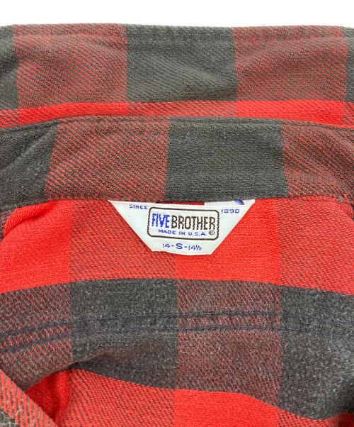 FIVE BROTHER（ファイブブラザー）FIVE BROTHER (ファイブブラザー) チェックシャツ レッド サイズ:Sの古着・服飾アイテム