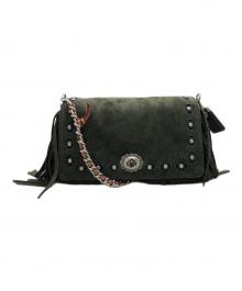 COACH（コーチ）の古着「スエードフリンジショルダーバッグ」｜グリーン