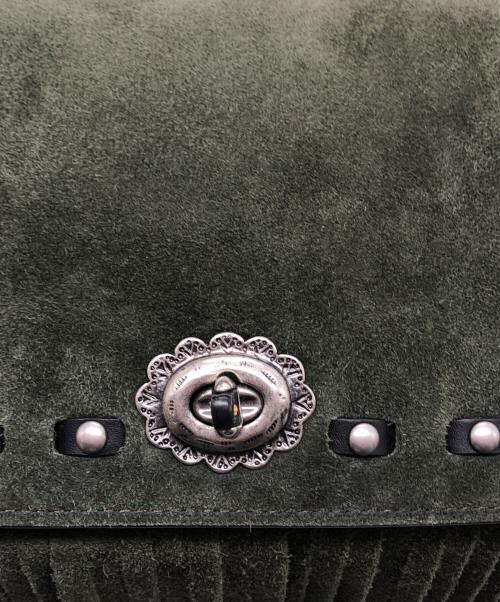 COACH（コーチ）COACH (コーチ) スエードフリンジショルダーバッグ グリーンの古着・服飾アイテム