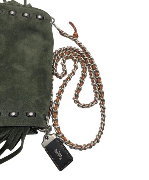 COACH（コーチ）COACH (コーチ) スエードフリンジショルダーバッグ グリーンの古着・服飾アイテム