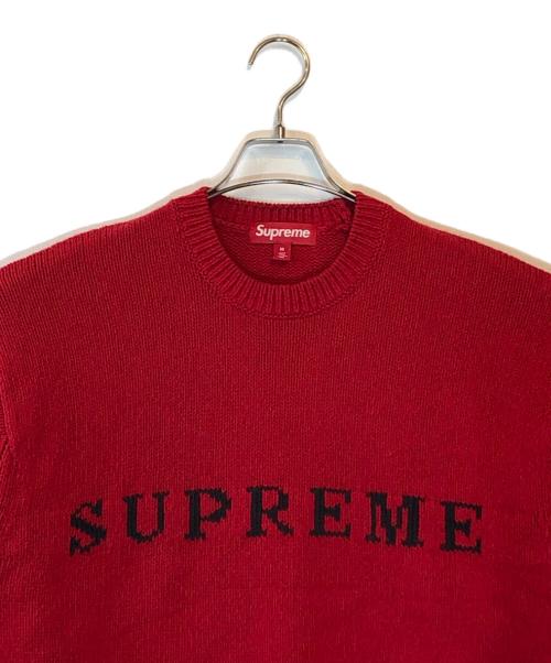 SUPREME（シュプリーム）SUPREME (シュプリーム) CONTRAST LOGO SWEATER レッド サイズ:Mの古着・服飾アイテム