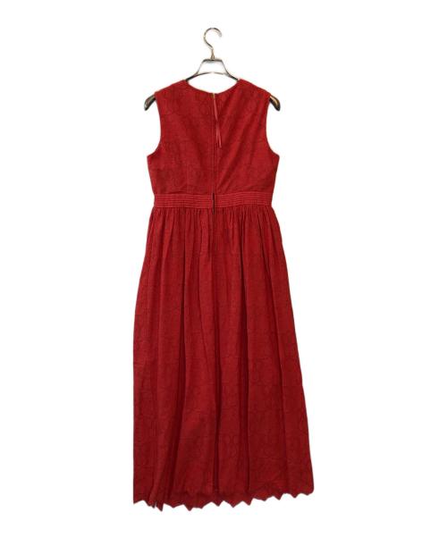 allureville（アルアバイル）allureville (アルアバイル) シフリー刺繍ギャザーワンピース レッド サイズ:1 未使用品の古着・服飾アイテム