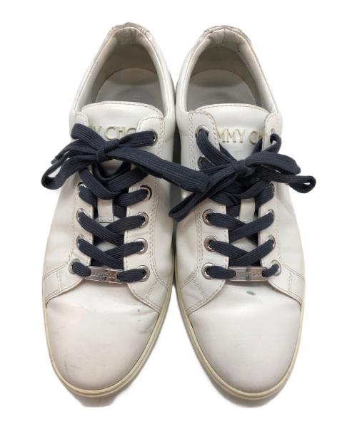 JIMMY CHOO（ジミーチュウ）JIMMY CHOO (ジミーチュウ) スタッズローカットスニーカー ホワイト サイズ:43の古着・服飾アイテム
