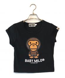 A BATHING APE（アベイシングエイプ）の古着「milo crystal stone cropped tee」｜ブラック