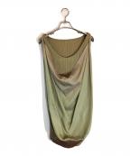 ISSEY MIYAKE FETEイッセイミヤケフェット）の古着「レイヤードデザインプリーツノースリーブワンピース」｜グリーン