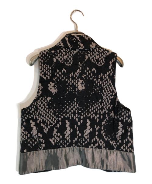 ISSEY MIYAKE（イッセイミヤケ）ISSEY MIYAKE (イッセイミヤケ) パイソン柄ベスト ブラック サイズ:2の古着・服飾アイテム