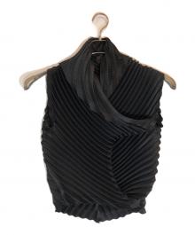 ISSEY MIYAKE FETE（イッセイミヤケフェット）の古着「変形プリーツカットソー」｜ブラック