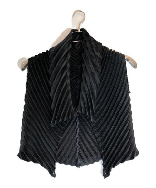 ISSEY MIYAKE FETE（イッセイミヤケフェット）ISSEY MIYAKE FETE (イッセイミヤケフェット) 変形プリーツカットソー ブラック サイズ:2の古着・服飾アイテム