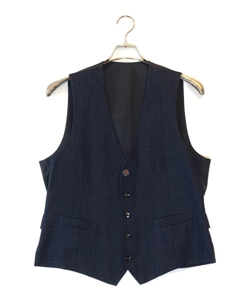 LARDINI（ラルディーニ）LARDINI (ラルディーニ) tessuto esclusivo/ジレベスト ネイビー サイズ:50の古着・服飾アイテム