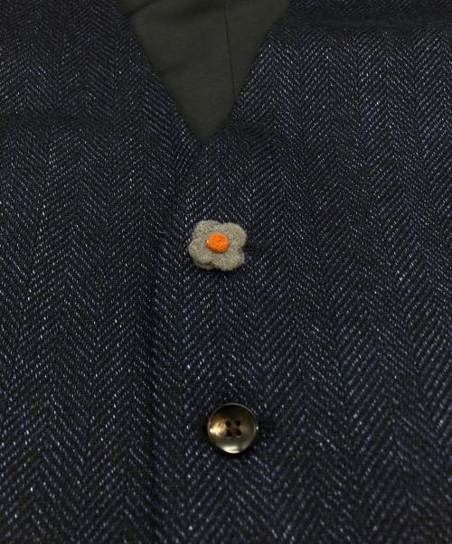 LARDINI（ラルディーニ）LARDINI (ラルディーニ) tessuto esclusivo/ジレベスト ネイビー サイズ:50の古着・服飾アイテム