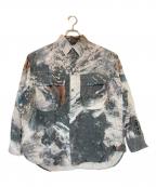 DIESELディーゼル）の古着「S-DEWNY-CMF 迷彩柄シャツ」｜グレー