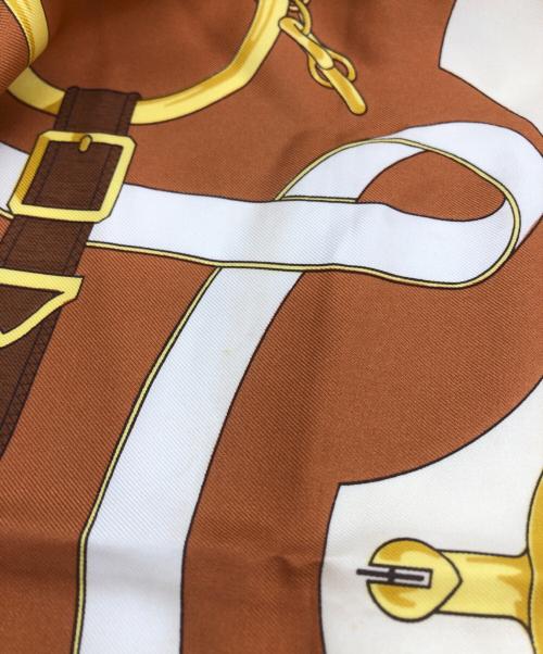 HERMES（エルメス）HERMES (エルメス) 黄金の拍車 カレ90 ブラウン サイズ:下記参照の古着・服飾アイテム