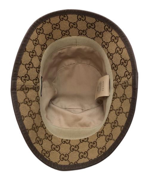 GUCCI（グッチ）GUCCI (グッチ) GGキャンバス バケットハット ブラウン サイズ:Mの古着・服飾アイテム