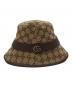 GUCCI (グッチ) GGキャンバス バケットハット ブラウン サイズ:M：23000円