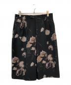 LAD MUSICIANラッドミュージシャン）の古着「PAINT FLOWER 2TUCK SHORT SLACKS」｜ブラック