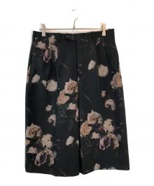 LAD MUSICIAN（ラッドミュージシャン）の古着「PAINT FLOWER 2TUCK SHORT SLACKS」｜ブラック